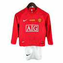 CAMISETA MANCHESTER UNITED I MANGA LARGA 07/08 CONJUNTO INFANTIL (RETRO)