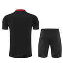 Conjunto entrenamiento hombre AC Milan temporada 2025 2026 oficial negro camiseta y pantalón técnica transpirable pro serie a kit milanello.