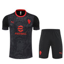Conjunto entrenamiento hombre AC Milan temporada 2025 2026 oficial negro camiseta y pantalón técnica transpirable pro serie a kit milanello.