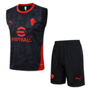 AC Milan 2025, Conjunto AC Milan 25/26, Entrenamiento AC Milan sin mangas, Ropa AC Milan negro y rojo, Kit entrenamiento Italia, Camiseta regata Milan, Calidad 1.1 Milan, Nueva colección 2025, Regalo fútbol hombre, Tienda Hincha Futbolero.