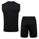 Conjunto hombre entrenamiento selección Argentina temporada 2025 2026 camiseta sin mangas negra pantalón corto negro técnica transpirable mundial 3 estrellas dark edition.