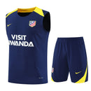 Conjunto hombre entrenamiento Atlético de Madrid temporada 2025 2026 oficial azul marino camiseta sin mangas y pantalón corto fútbol técnica transpirable colchonero Atleti.