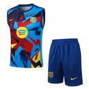 Barcelona 2025, Conjunto Barcelona 25/26, Entrenamiento Barça sin mangas, Ropa Barcelona azul, Kit entrenamiento colorido, Camiseta entrenamiento Barcelona, Calidad 1.1 Barça, Nueva colección 2025, Regalo fútbol hombre, Tienda Hincha Futbolero.