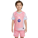 Conjunto infantil FC Barcelona edición especial 2025 2026 niños kit completo camiseta rosa y pantalón corto oficial fútbol niños culés 25/26 exclusivo.