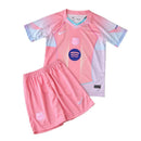 Conjunto infantil FC Barcelona edición especial 2025 2026 niños kit completo camiseta rosa y pantalón corto oficial fútbol niños culés 25/26 exclusivo.