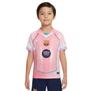 Conjunto infantil FC Barcelona edición especial 2025 2026 niños kit completo camiseta rosa y pantalón corto azul oficial fútbol niños culés 25/26 exclusivo.
