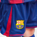 Conjunto infantil FC Barcelona primera equipación 2025 2026 niños kit completo camiseta azulgrana y pantalón corto oficial fútbol niños culés 25/26.