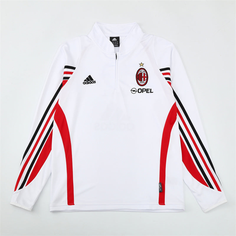 sudadera AC Milan retro, sudadera Milan 2003, ropa fútbol vintage, sudadera blanca hombre, colección retro Milan