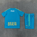 Conjunto hombre Selección Brasil temporada 2026 2027 oficial camiseta y pantalón corto verde fútbol técnica transpirable Canarinha entrenamiento mundial.
