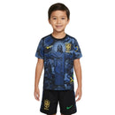 Conjunto infantil Brasil edición especial 2024 2025 niños kit completo camiseta azul marino cristo redentor y pantalón corto negro oficial fútbol niños brasileños 24/25.