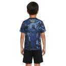 Conjunto infantil Brasil edición especial 2024 2025 niños kit completo camiseta azul marino cristo redentor y pantalón corto negro oficial fútbol niños brasileños 24/25.