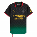Camiseta hombre AC Milan x Off-White temporada 2025 2026 edición especial colaboración color negro diseño urbano calidad 1.1 oficial, AC Milan Off-White, Camiseta Milan negra, Off-White fútbol 2025, Camiseta especial Milan, Camiseta barata Milan, Calidad 1.1 Milan, Milan x Off-White 25/26, Tienda Hincha Futbolero, Rossonero Hype, Bloke Core Negro.