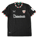 Camiseta Athletic Bilbao Cuarta Equipación Negro 24/25 Hombre. Con un diseño elegante y moderno, la camiseta de cuarta equipación del Athletic Bilbao para la temporada 2024/25 ofrece un look sofisticado y lleno de estilo. De color negro con detalles en contraste, esta camiseta destaca por su diseño innovador, ideal para los verdaderos seguidores del club que buscan algo único. El escudo del Athletic Bilbao está bordado en el pecho, reafirmando el orgullo por el equipo. Fabricada con materiales de alta calid