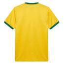 Camiseta Brasil Primera Equipación 1970/71 Hombre Retro Oficial - Brasil, Brazil, Seleçao, Canarinha, CBF, Mexico 1970, Mundial 1970, Tricampeon, Pele, O Rei, Jairzinho, Tostao, Rivelino, Carlos Alberto, Retro, Vintage, Camiseta Clásica, Primera Equipación, Home Kit, Amarilla, Yellow, Verde, Hombre, Men, Camiseta de Hombre, Tienda Hincha Futbolero, Fútbol Sudamericano
