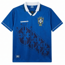 Camiseta Brasil Segunda Equipación 1996/97 Hombre Retro Oficial, Brasil, Brazil, Selecao Brasileira, Seleccion de Brasil, CBF, Canarinho, Nike, Ronaldo, Ronaldo Nazario, R9, Romario, Rivaldo, Roberto Carlos, 1996, 1997, Retro, Vintage, Camiseta Clásica, Segunda Equipación, Away Kit, Azul, Blue, Hombre, Men, Camiseta de Hombre, Tienda Hincha Futbolero, Fútbol Internacional