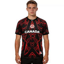 Camiseta hombre portero Selección Canadá temporada 2026 2027 oficial arquero negra y rojo técnica transpirable anfitrión mundial.