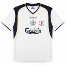 Camiseta Liverpool Segunda Equipación 2001/02 Hombre Retro Oficial Blanca - Liverpool, Liverpool FC, The Reds, Anfield, Premier League, English Football, Reebok, Steven Gerrard, Michael Owen, Jamie Carragher, 2001, 2002, Retro, Vintage, Camiseta Clásica, Segunda Equipación, Away Kit, Negra, Black, Gris, Grey, Carlsberg, Hombre, Men, Camiseta de Hombre, Tienda Hincha Futbolero, Fútbol Inglés