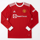 Camiseta Manchester United I 2021/2022 Manga Larga Retro - TIENDA HINCHA FUTBOLERO