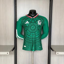 Camiseta hombre Selección México temporada 2026 2027 primera equipación oficial verde versión jugador manga larga fútbol técnica transpirable Tri azteca.