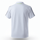 Polo hombre Real Madrid temporada 2025 2026 oficial blanca camiseta de paseo técnica transpirable elegante fútbol madridista Bernabéu.