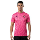 Camiseta hombre pre-juego Selección Portugal temporada 2026 2027 oficial versión jugador rosa técnica transpirable FPF mundial.