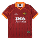 Camiseta AS Roma Primera Equipación 1999/00 Hombre Retro Oficial Diadora Totti - AS Roma, Roma, Giallorossi, Stadio Olimpico, Serie A, Italian Football, Diadora, Totti, Francesco Totti, Batistuta, Gabriel Batistuta, Montella, Cafú, 1999, 2000, Retro, Vintage, Camiseta Clásica, Primera Equipación, Home Kit, Roja, Red, Amarilla, Yellow, Ina Assitalia, Hombre, Men, Camiseta de Hombre, Tienda Hincha Futbolero, Fútbol Italiano