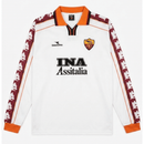 Camiseta AS Roma II Manga Larga 1998/99 Hombre Retro Oficial Blanca- AS Roma, Roma, Giallorossi, Stadio Olimpico, Serie A, Calcio, Diadora, INA Assitalia, Francesco Totti, Totti, Aldair, Marco Delvecchio, Damiano Tommasi, Manga Larga, Long Sleeve, 1998, 1999, Retro, Vintage, Camiseta Clásica, Segunda Equipación, Away Kit, Blanca, White, Hombre, Men, Camiseta de Hombre, Tienda Hincha Futbolero, Fútbol Italiano