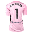 Camiseta hombre portero Sevilla FC temporada 2025 2026 oficial arquero rosa técnica transpirable La Liga estilo Nervión.