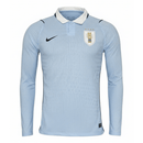 Camiseta hombre Selección Uruguay temporada 2026 2027 color celeste manga larga oficial versión jugador fútbol técnica transpirable mundial.