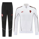 Chándal hombre AC Milan temporada 2025 2026 conjunto sudadera blanca y pantalón largo negro calidad 1.1 premium oficial.