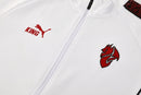 Chándal hombre AC Milan temporada 2025 2026 conjunto sudadera blanca y pantalón largo negro calidad 1.1 premium oficial.