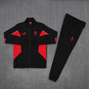 Chándal hombre AC Milan temporada 2025 2026 conjunto negro y rojo sudadera y pantalón largo calidad 1.1 premium oficial.