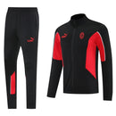 Chándal hombre AC Milan temporada 2025 2026 conjunto negro y rojo sudadera y pantalón largo calidad 1.1 premium oficial.