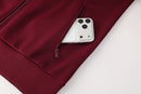 Chándal completo hombre Adidas bordó sudadera con cremallera y pantalón largo deportivo tres rayas calidad 1.1 premium.