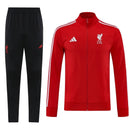 Chándal hombre Liverpool FC temporada 2025 2026 conjunto sudadera roja y pantalón largo negro calidad 1.1 premium oficial.