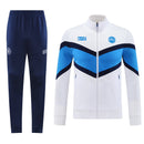 Chándal hombre SSC Napoli temporada 2025 2026 conjunto sudadera blanca y pantalón azul marino calidad 1.1 premium oficial.