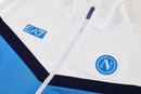 Chándal hombre SSC Napoli temporada 2025 2026 conjunto sudadera blanca y pantalón azul marino calidad 1.1 premium oficial.
