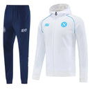 Napoli 2025, Chándal Napoli blanco, Conjunto Napoli con capucha, Ropa Napoli barata, Entrenamiento Napoli 25/26, Calidad 1.1 Napoli, Serie A Gear, Tienda Hincha Futbolero, Napoli Hoodie