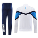 Chándal hombre SSC Napoli temporada 2025 2026 conjunto sudadera blanca y pantalón azul marino calidad 1.1 premium oficial.