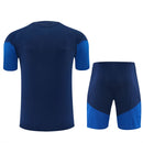 Conjunto hombre Selección Colombia temporada 2026 2027 oficial camiseta y pantalón corto azul marino fútbol técnica transpirable Cafeteros entrenamiento mundial.