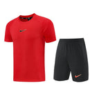 Conjunto hombre Nike entrenamiento camiseta roja y pantalón corto negro calidad 1.1 oficial, Nike 2026, Conjunto Nike rojo, Camiseta roja Nike, Pantalón negro Nike, Ropa deportiva barata, Calidad 1.1 Nike, Moda deportiva 2026, Tienda Hincha Futbolero, Nike Training, Bloke Core.