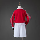 Conjunto Infantil Manchester United I 1998/99 Camiseta Manga Larga y Pantalón Retro - TIENDA HINCHA FUTBOLERO