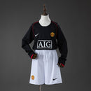 Conjunto Infantil Manchester United II 2007/08 Camiseta Manga Larga y Pantalón Retro - TIENDA HINCHA FUTBOLERO