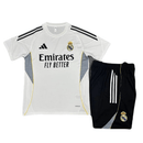 Conjunto infantil entrenamiento Real Madrid camiseta blanca y pantalón negro temporada 2025 2026 calidad 1.1 oficial, Real Madrid infantil 2025, Conjunto niño Madrid blanco negro, Ropa Real Madrid niños entrenamiento, Equipación Madrid junior blanca, Calidad 1.1 infantil, Tienda Hincha Futbolero, Regalo niño Real Madrid, Chándal corto niño Madrid 25/26, Madrid Kids Training Kit.