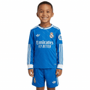 Conjunto infantil Real Madrid 2025 2026 tercera equipación azul camiseta manga larga y pantalón calidad 1.1 oficial, Real Madrid infantil 25/26, Conjunto niño Madrid azul, Ropa Real Madrid niños manga larga, Equipación Madrid junior 25/26 azul, Calidad 1.1 infantil Real Madrid, Tienda Hincha Futbolero, Regalo niño fútbol Madrid, Camiseta azul Real Madrid niño manga larga, Madrid Kids 2025 Third Kit.
