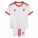 Conjunto Infantil Sevilla I 26/27 Camiseta y Pantalón - Sevilla FC, Sevilla, Ramón Sánchez-Pizjuán, Nervión, Infantil, Niños, Kids, Conjunto, Primera Equipación, Home Kit, Blanca, White, Camiseta y Pantalón, Sevilla 26/27, Tienda Hincha Futbolero, Fútbol Español, La Liga
