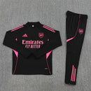 Conjunto entrenamiento hombre Arsenal FC temporada 2025 2026 oficial negro y rosa sudadera y pantalón técnica transpirable pro premier league gunners.