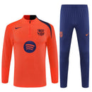 Conjunto largo hombre FC Barcelona entrenamiento 2025 2026 sudadera naranja manga larga y pantalón largo azul oficial fútbol culé 25/26 técnico pro.