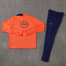 Conjunto largo hombre FC Barcelona entrenamiento 2025 2026 sudadera naranja manga larga y pantalón largo azul oficial fútbol culé 25/26 técnico pro.