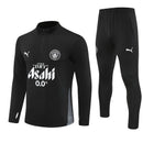 Conjunto entrenamiento hombre Manchester City temporada 2025 2026 oficial negro sudadera y pantalón técnica transpirable pro premier league.